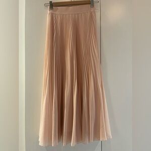 Aritzia Blush Pleated Maxi Skirt